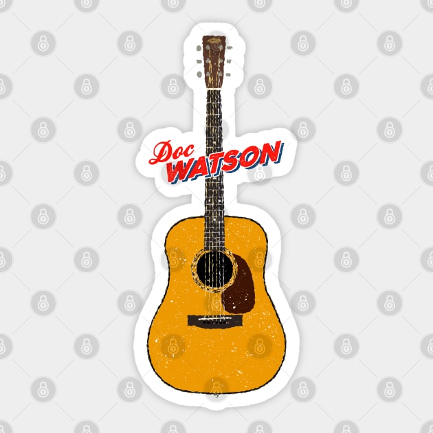 Doc Watson Martin D-18 Acoustic Guitar Sticker by Daniel Cash Guitar